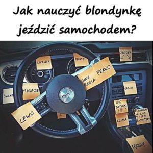 blondynka samochód