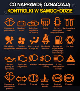 kontrolki w aucie co oznaczają